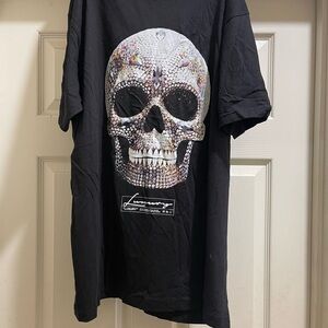 Fashion Nova Black Skull Graphic Tee